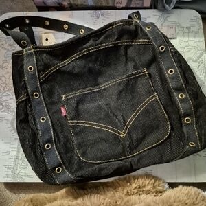 Levi's Black Tote Bag with Gold Accents